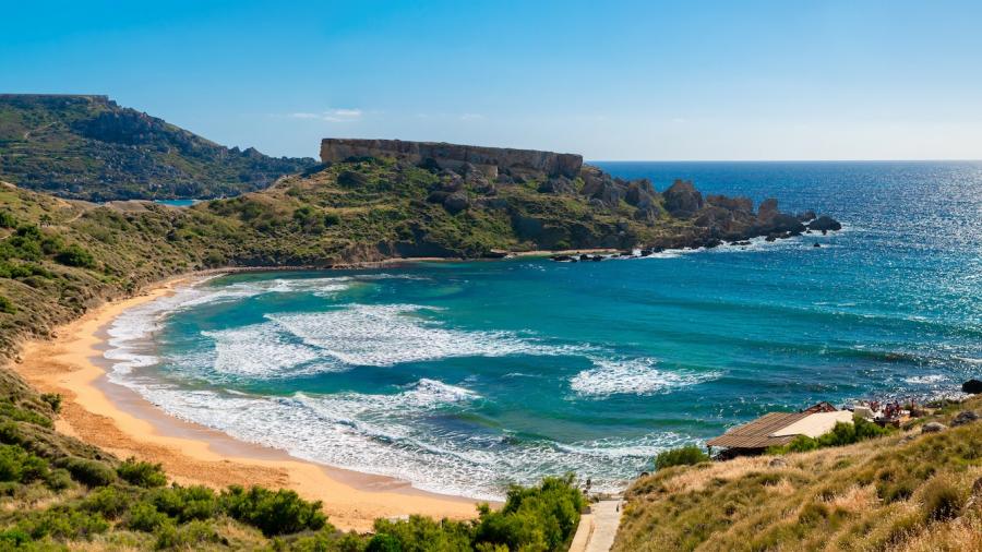 A beautiful beach in Malta